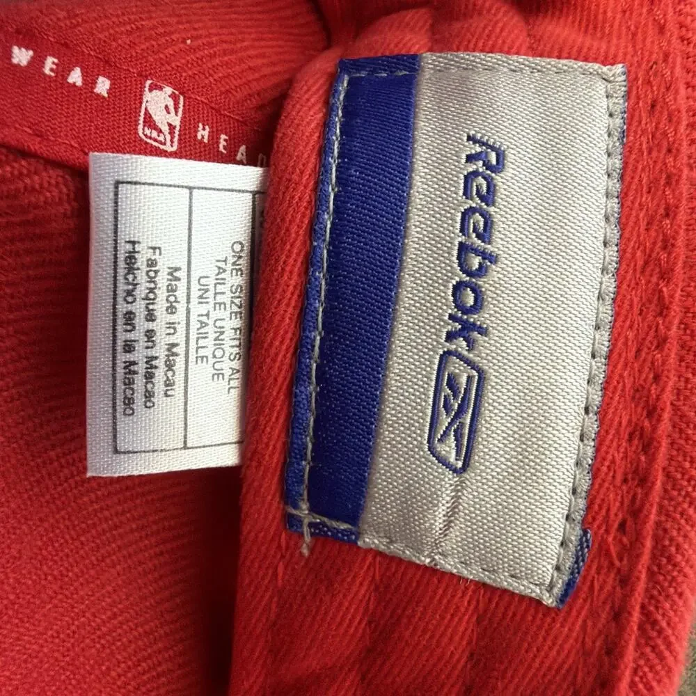 Reebok Detroit Pistons Hat Baseball Cap Hook And Loop Adjustable Red Wool Blend